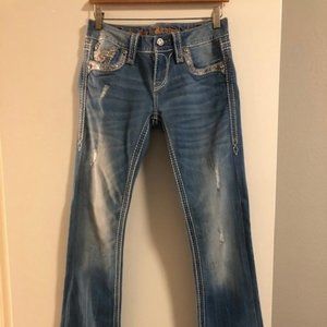 Rock Revival Low Rise Boot Cut Light Blue Jeans 26 w x 32 L
